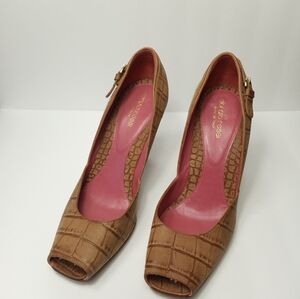 Sergio Rossi Beige Open Toe Pumps Size 39